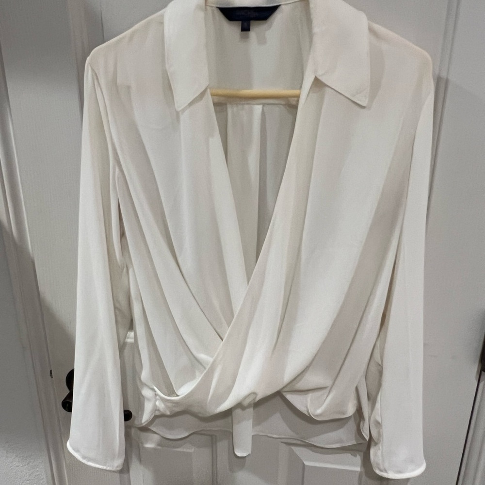 RACHEL Roy Cream Wrap Front Blouse